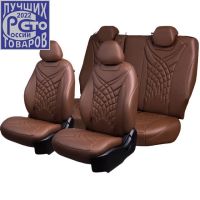 Чехлы Премиум Экокожа Байрон Президент|Жук на Volkswagen Amarok (2010+)