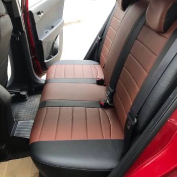 Авточехлы Автопилот Черный темно коричневый цвет